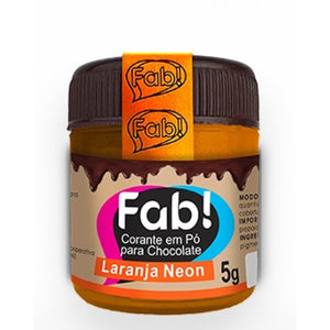 CORANTE EM PÓ PARA CHOCOLATE NEON LARANJA 5G - FAB
