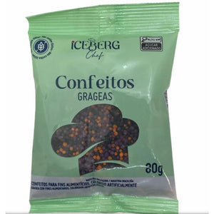 11981 CONFEITO COLORIDO ROXO LARANJA E PRETO 80G - ICEBERG