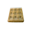 11072 CAIXA RETANGULAR PARA TRUFAS E BOMBONS COM 9 CAVIDADES DOURADO REF14260- BWB