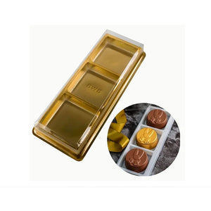 11207 CAIXA PARA TRIO DE PÃO DE MEL DOURADO REF14330 - BWB