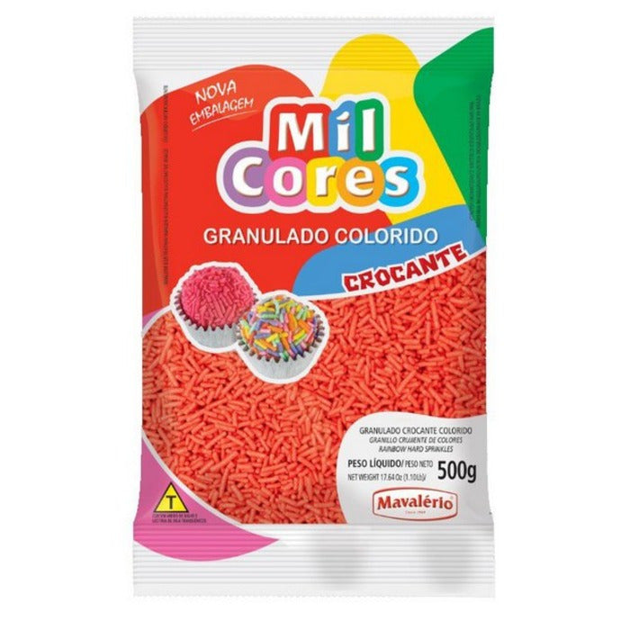 8102 GRANULADO CROCANTE VERMELHO AQUARELA 500G - MAVALÉRIO