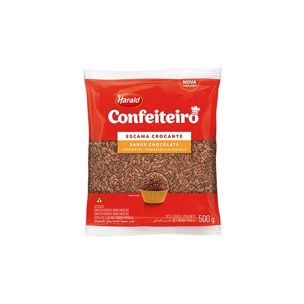 FLOCOS/ESCAMAS CROCANTES SABOR CHOCOLATE AO LEITE CONFEITEIRO 500G - HARALD
