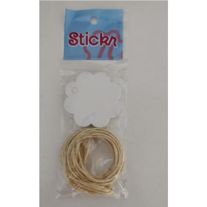 12303 TAG FLOR BRANCA COM 15 UND - STICKR
