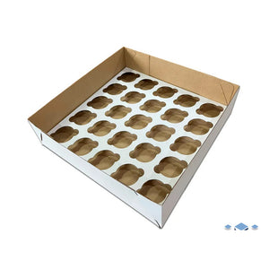 10792 CAIXA TRANSPORTE 25 MINI CUPCAKES MICROONDULADO 35X35XX10 BRANCO REF8507 -CURIFEST