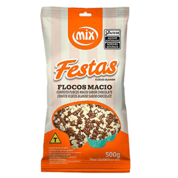 11142 CONFEITO FLOCOS MACIO SABOR CHOCOLATE MESCLADO 500G - MIX