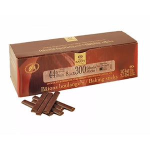 0826 STICKS FORNEÁVEIS DE CHOCOLATE MEIO AMARGO BATONS BOULANGERS 1,6KG - BARRY CALLEBAUT CHDBB308BY357