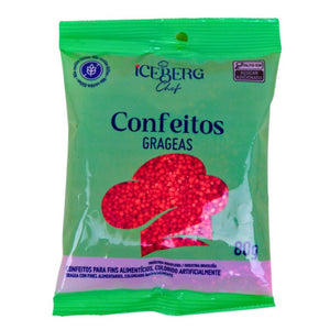 11979 CONFEITO COLORIDO VERMELHO 80G - ICEBERG