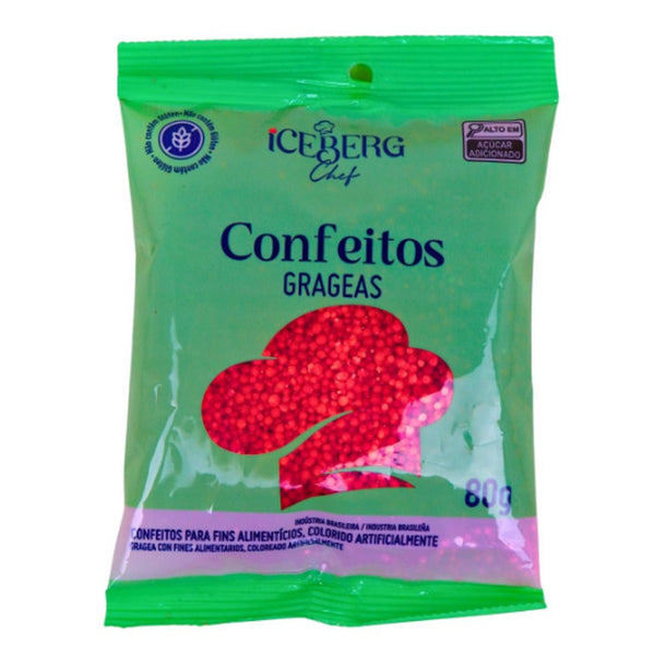 11979 CONFEITO COLORIDO VERMELHO 80G - ICEBERG