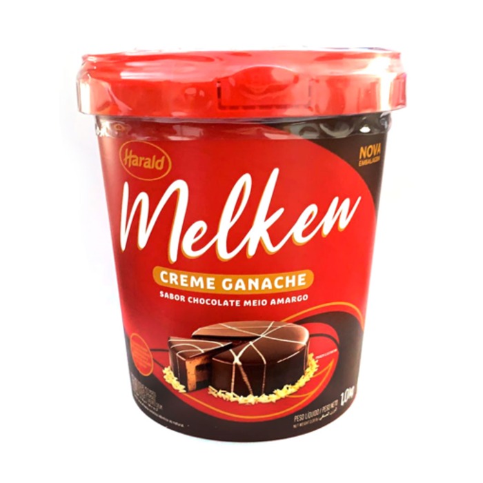 GANACHE CHOCOLATE MEIO AMARGO MELKEN 1,01KG - HARALD