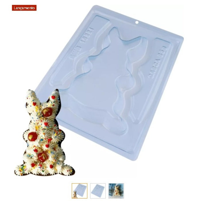 8276 FORMA 3 PARTES COM SILICONE COELHO DE COLHER 10221 - BWB