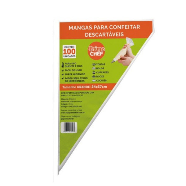 10765 KIT SACOS DESCARTAVEIS GRANDE COM 100 UND REFGMEZN309-100 - PRIME CHEF
