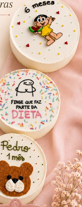 Bento Cakes com desenhos e pinturas