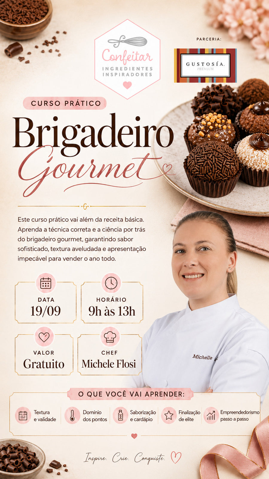 Flyer do curso Brigadeiro Gourmet
