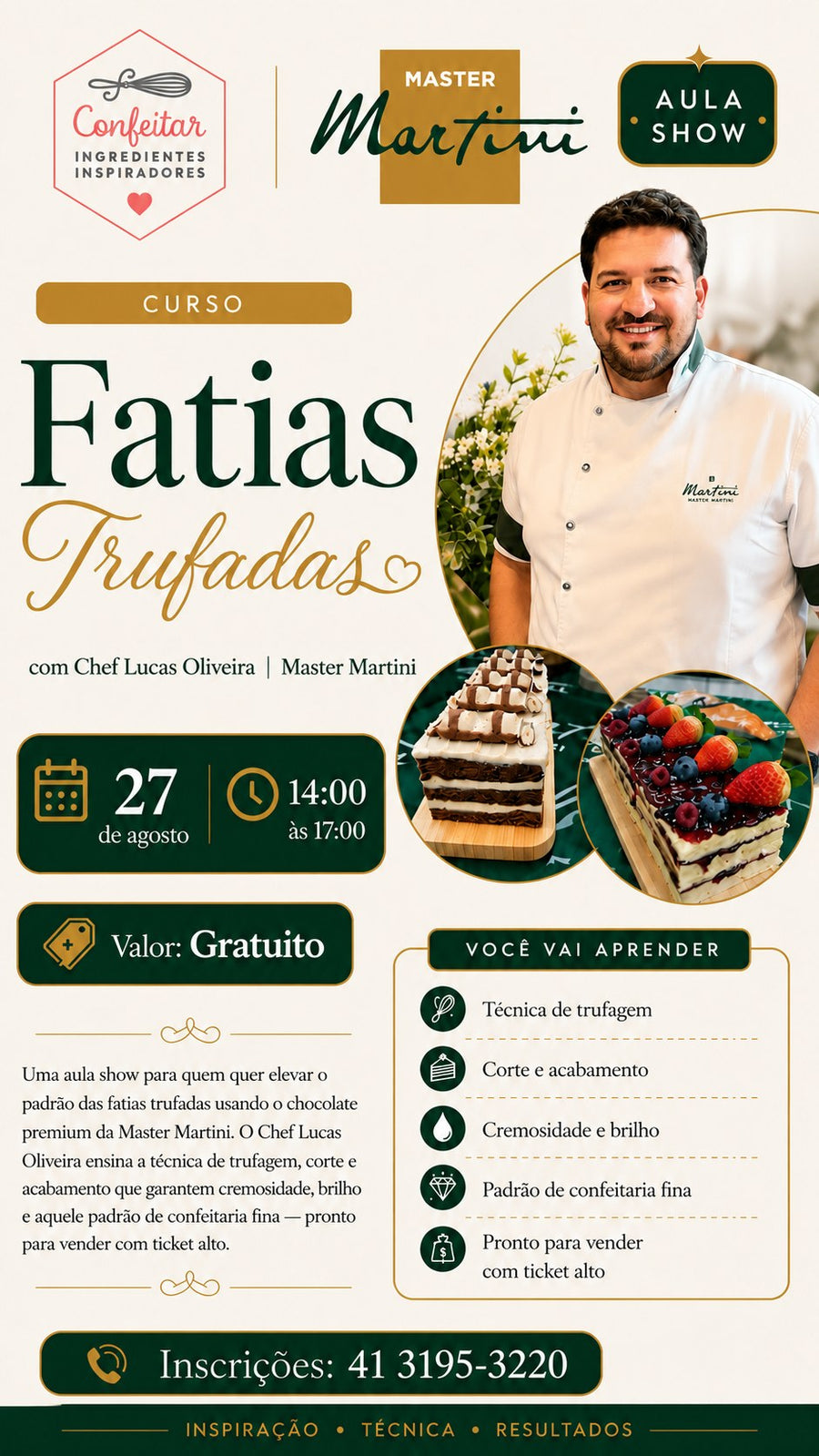 Flyer do curso Fatias Trufadas
