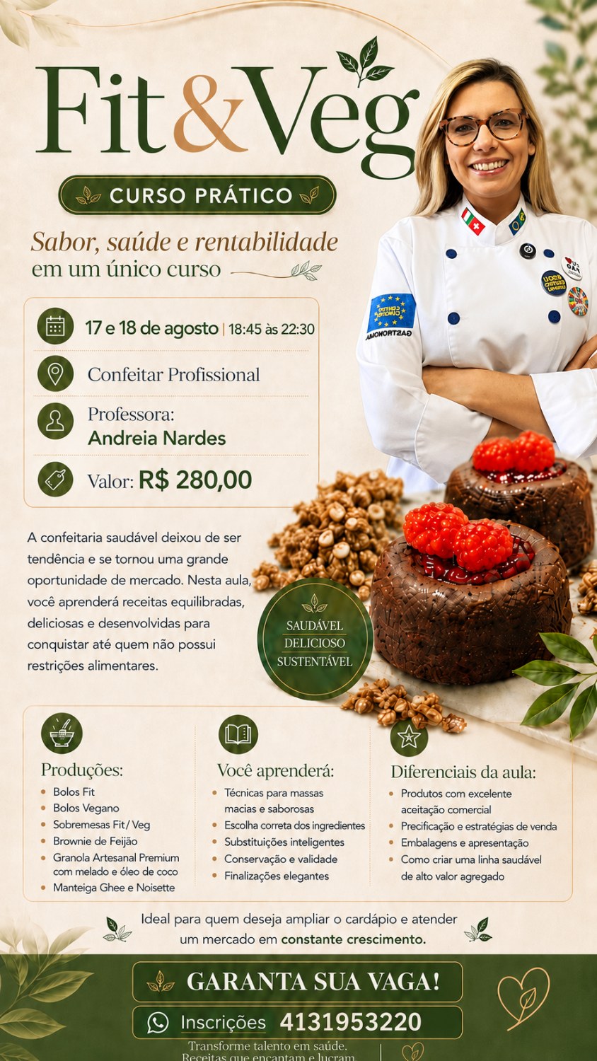 Flyer do curso Fit & Veg