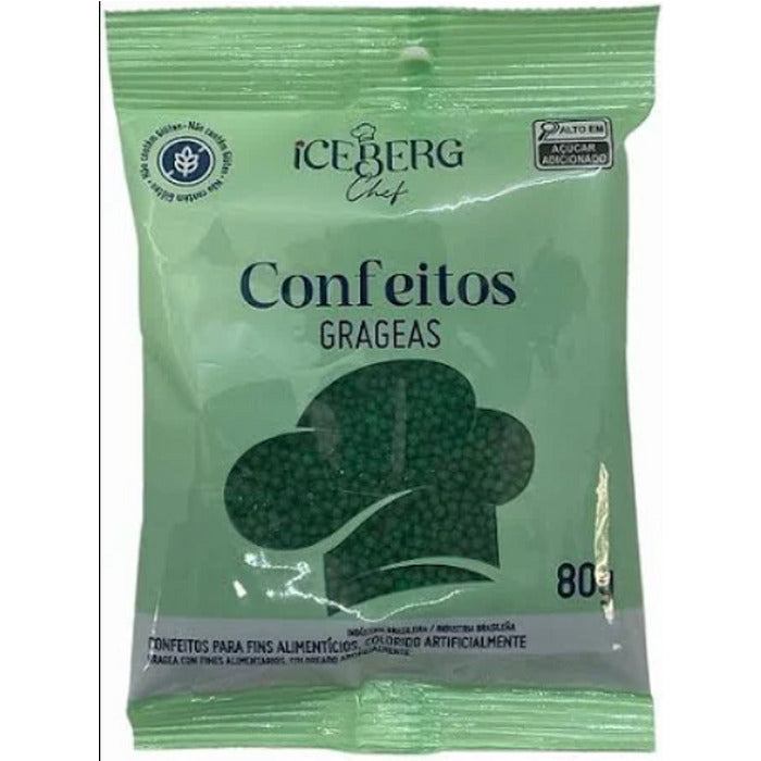 11977 CONFEITO COLORIDO VERDE 80G - ICEBERG