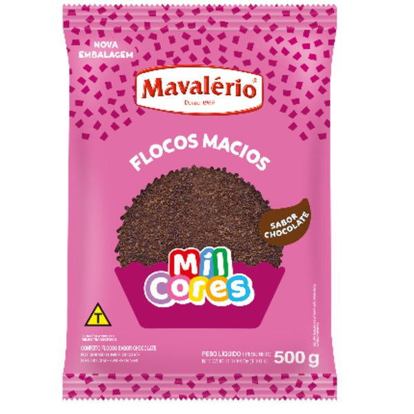 FLOCOS MACIOS SABOR CHOCOLATE 500G - MAVALÉRIO