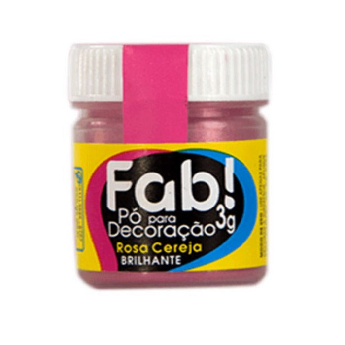 PÓ PARA DECORAÇÃO BRILHANTE ROSA CEREJA 3G - FAB