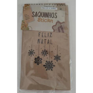 12292 SAQUINHO FELIZ NATAL COM 15 UND -STICKR