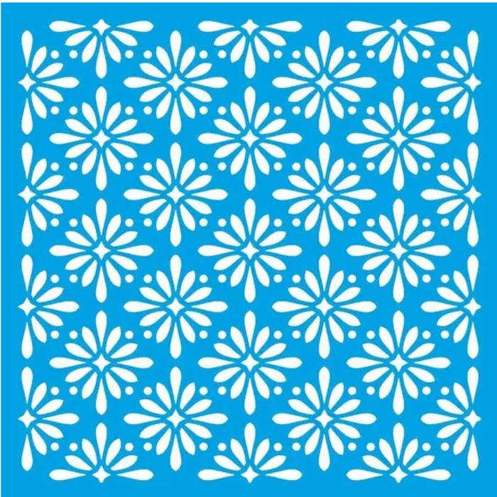 9319 STENCIL ORNAMENTOS FLORAIS CODSBS005 - BLUE STAR