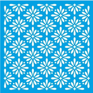 9319 STENCIL ORNAMENTOS FLORAIS CODSBS005 - BLUE STAR
