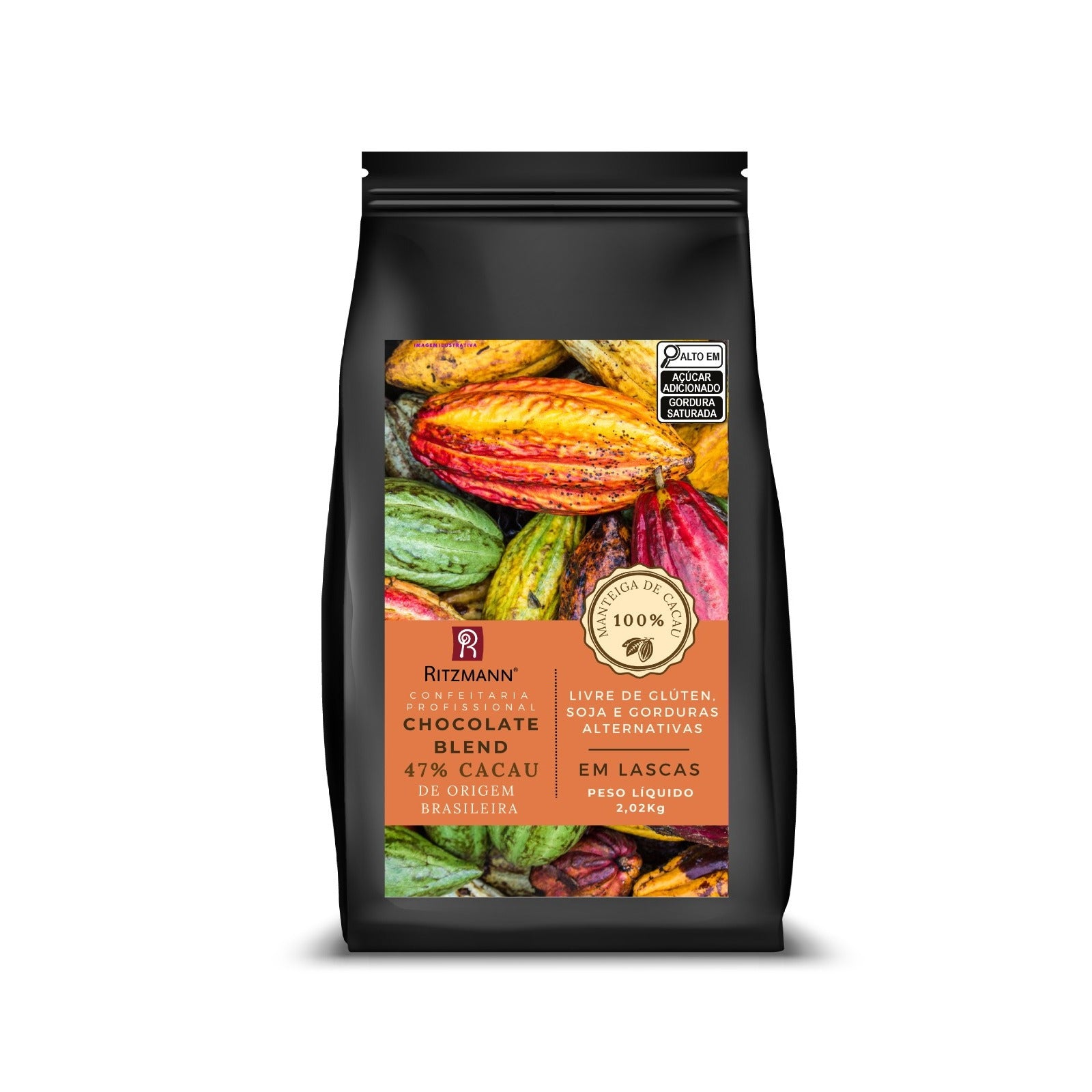 5324 CHOCOLATE GOURMET BLEND EM LASCAS 2,02KG - RITZMANN