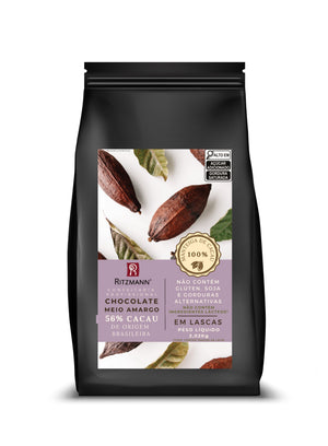 5354CHOCOLATE GOURMET MEIO AMARGO 56% CACAU EM LASCAS 2,02KG - RITZMANN
