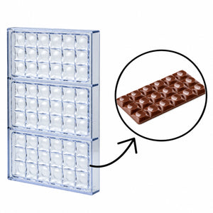 FORMA PARA CHOCOLATE BARRA EXPLOSAO 93G 3CAV.27,5X17,5X2,5CM -CROMUS