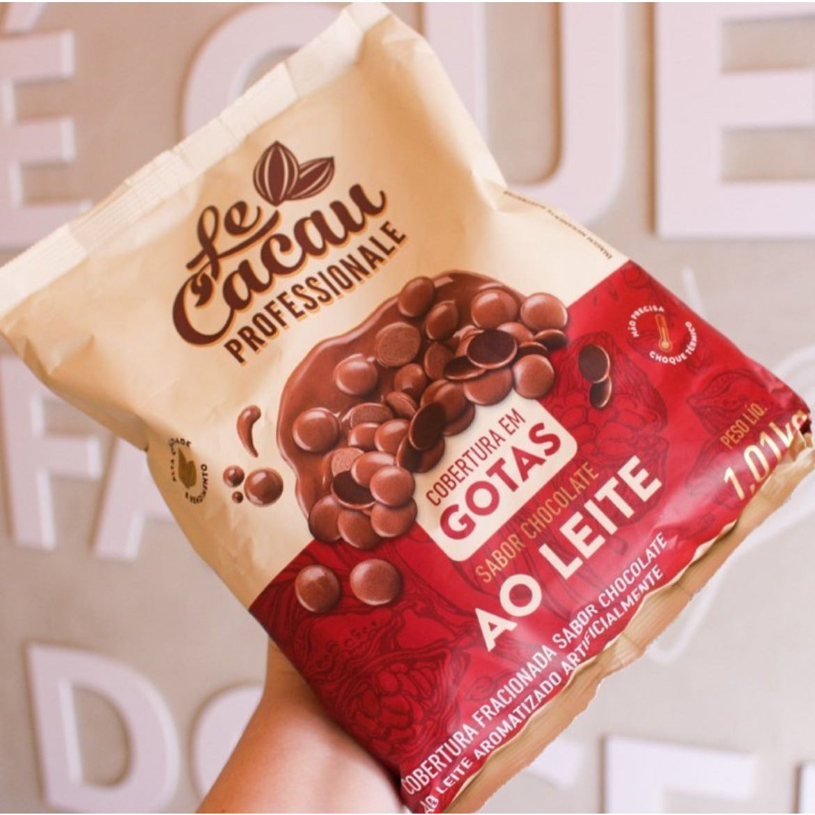 COBERTURA FRACIONADA SABOR CHOCOLATE AO LEITE 1,01KG - LE CACAU