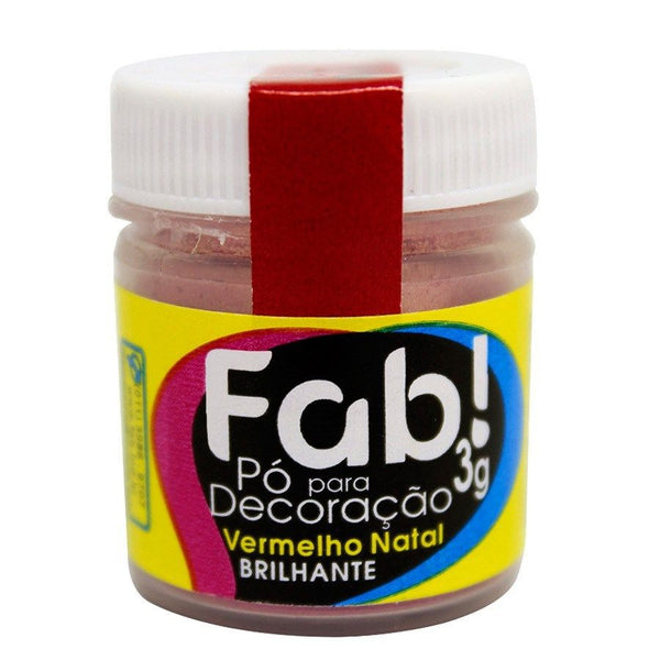 PÓ PARA DECORAÇÃO BRILHANTE VERMELHO NATAL 3G - FAB