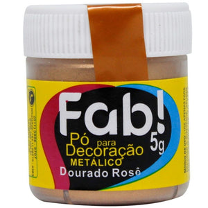 PÓ PARA DECORAÇÃO BRILHANTE DOURADO ROSE 5G - FAB