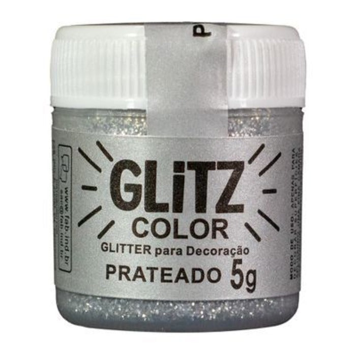 GLITTER PARA DECORAÇÃO PRATEADO 5G - FAB