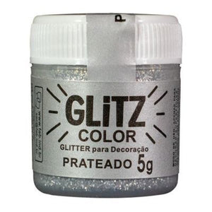 GLITTER PARA DECORAÇÃO PRATEADO 5G - FAB