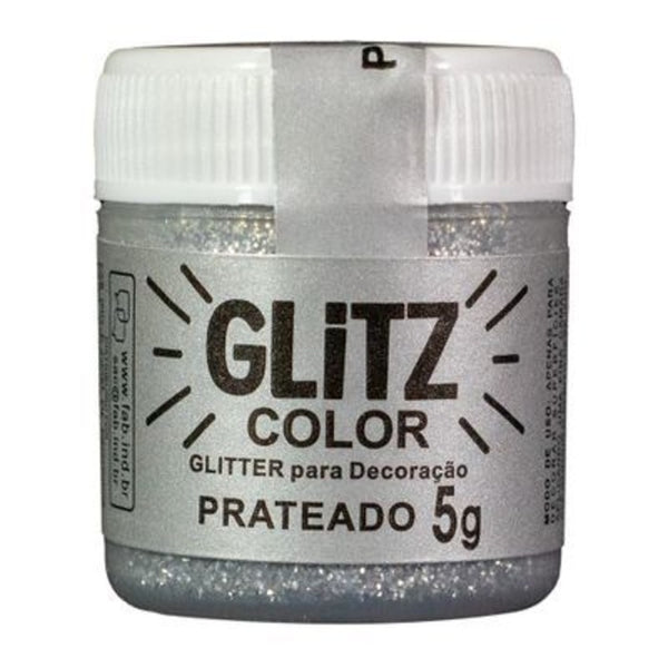 GLITTER PARA DECORAÇÃO PRATEADO 5G - FAB