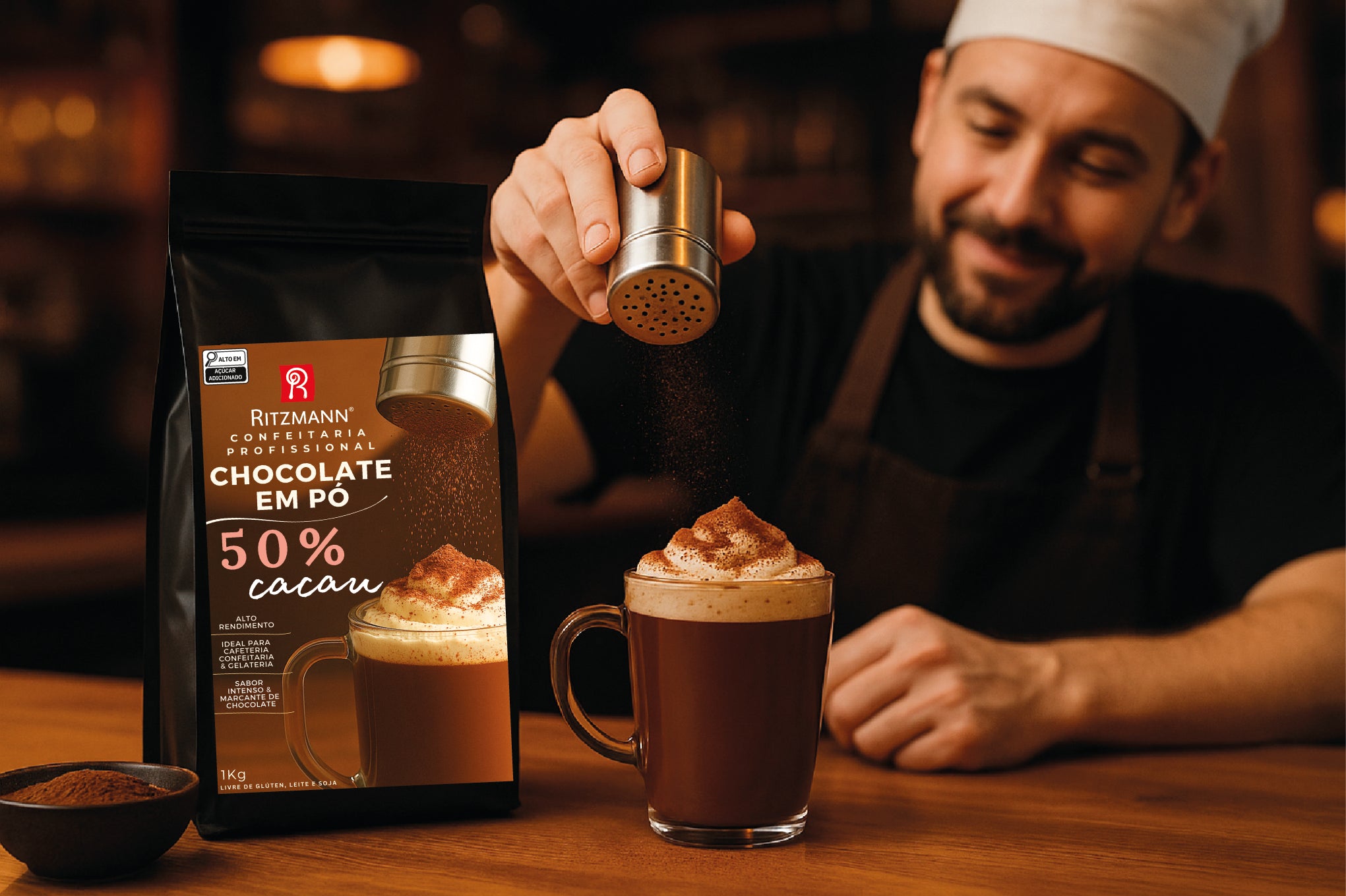 12497 CHOCOLATE EM PÓ 50% CACAU PREMIUM 1KG - RITZMANN – Confeitar