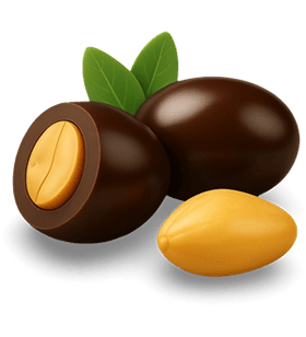 Drágeas de Amendoim com Chocolate 70% cacau