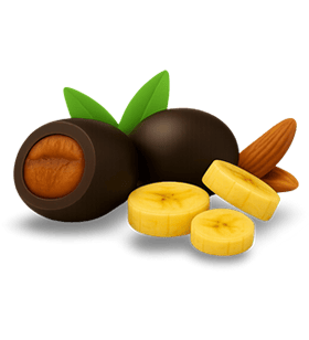 Drágeas de Banana com Chocolate 70% cacau