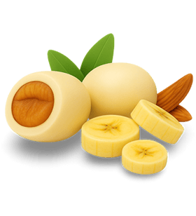 Drágeas de Banana com Chocolate Branco