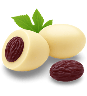 Drágeas de Uva com Chocolate Branco