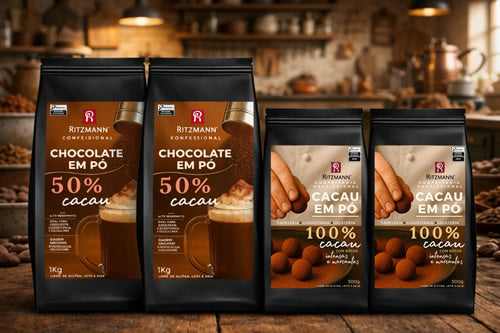 Kit combo 1 unidade Cacau 100% Alcalino 500g + 2 unidades Chocolate em Pó 50% cacau 1kg