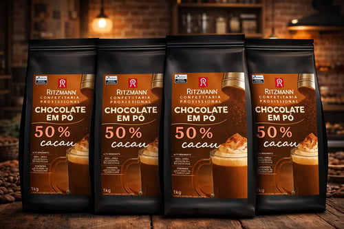 Kit 4 unidades Chocolate em Pó 50% cacau 1kg